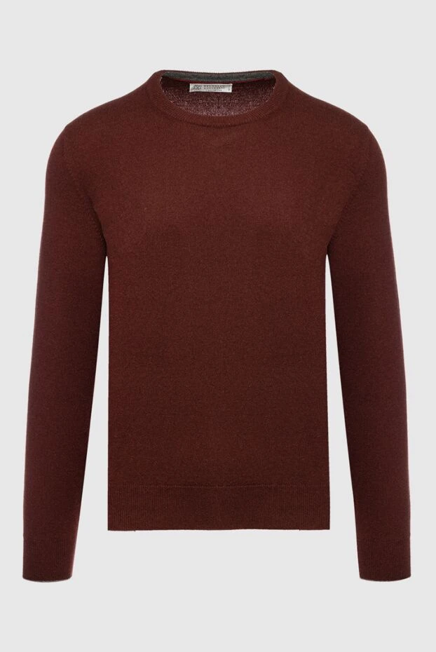 Brunello Cucinelli man cashmere jumper burgundy for men купить с ценами и фото 151914 - photo 1