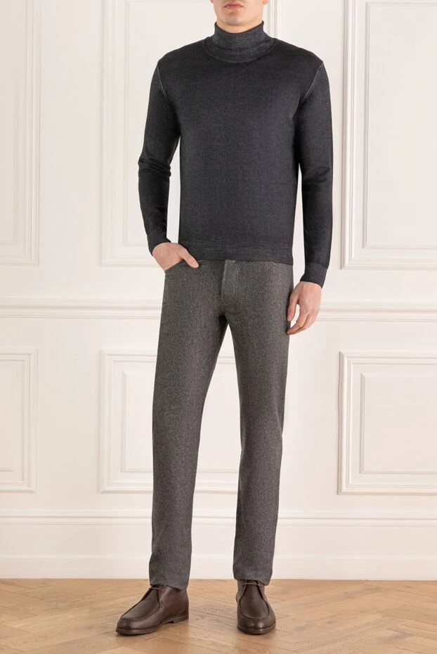 Brunello Cucinelli man gray wool trousers for men купить с ценами и фото 151931 - photo 2