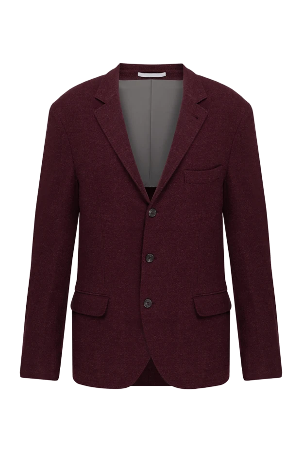 Brunello Cucinelli man men's burgundy wool jacket купить с ценами и фото 151933 - photo 1