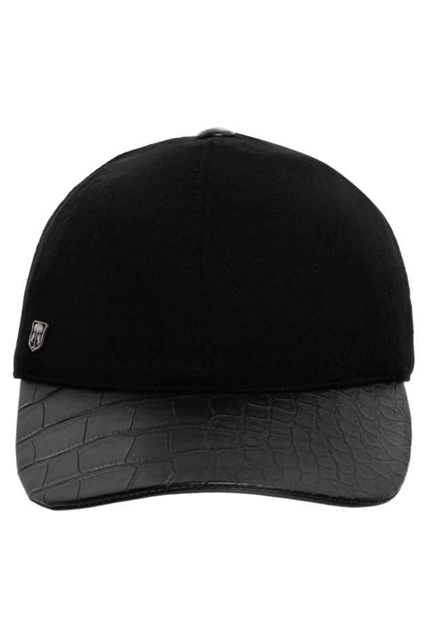 Corneliani man black crocodile and cashmere cap for men купить с ценами и фото 151979 - photo 1