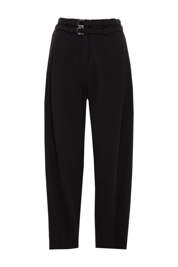 Fleur de Paris woman black polyester and viscose trousers for women купить с ценами и фото 152077 - photo 1