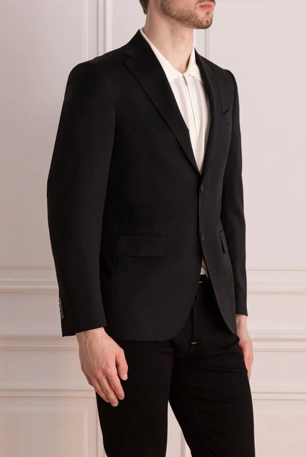 Sartoria Latorre men's black wool jacket, classic cut
 152094 - photo 3
