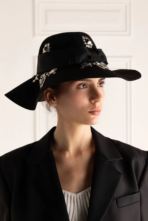 Saint Laurent woman black felt hat for women купить с ценами и фото 152178 - photo 2