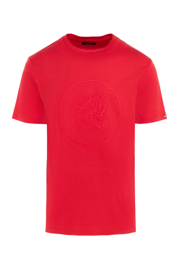 Stefano Ricci футболка из хлопка и модала красная мужская 152238 - фото 1
