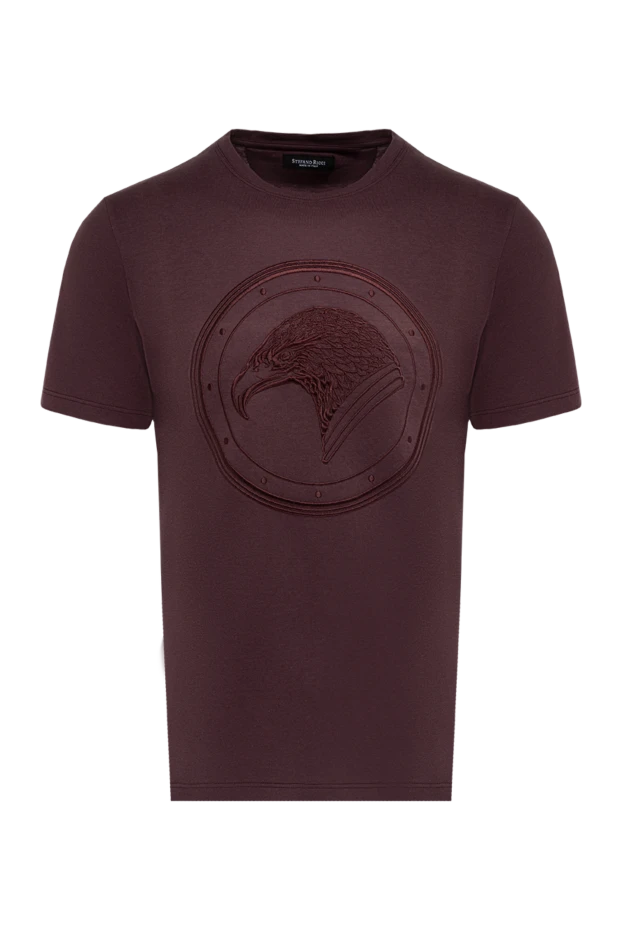 Stefano Ricci ерлерге арналған мақта және модальды футболка, бургундия 152241 - фото 1
