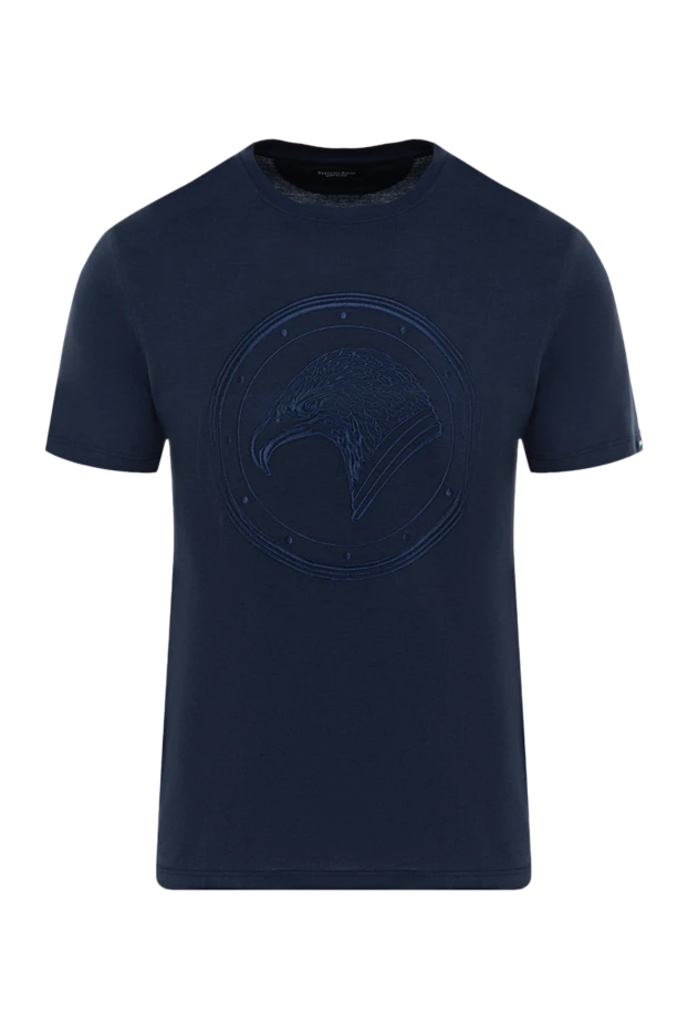 Stefano Ricci футболка из хлопка и модала синяя мужская 152242 - фото 1