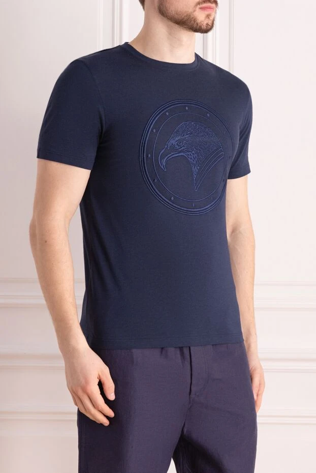 Stefano Ricci cotton and modal blue men's t-shirt 152242 - photo 3