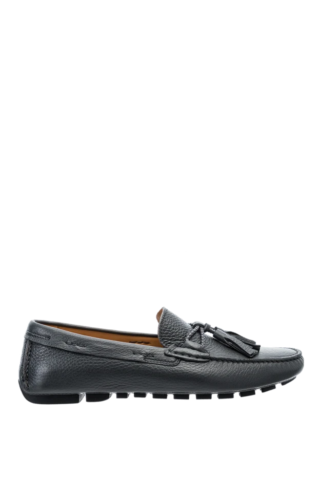 Cesare di Napoli man men's moccasins made of leather, gray купить с ценами и фото 152399 - photo 1