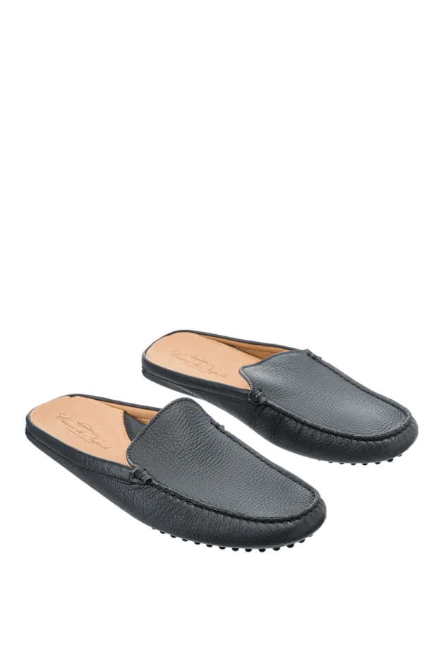 Cesare di Napoli leather mules gray men's 152402 - photo 3