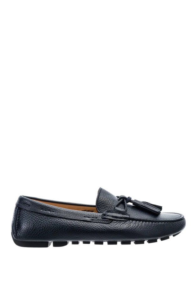 Cesare di Napoli man moccasins for men made of blue leather купить с ценами и фото 152403 - photo 1