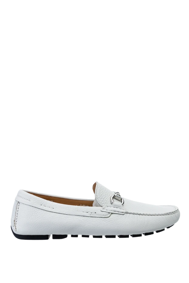 Cesare di Napoli man moccasins for men made of white leather купить с ценами и фото 152405 - photo 1