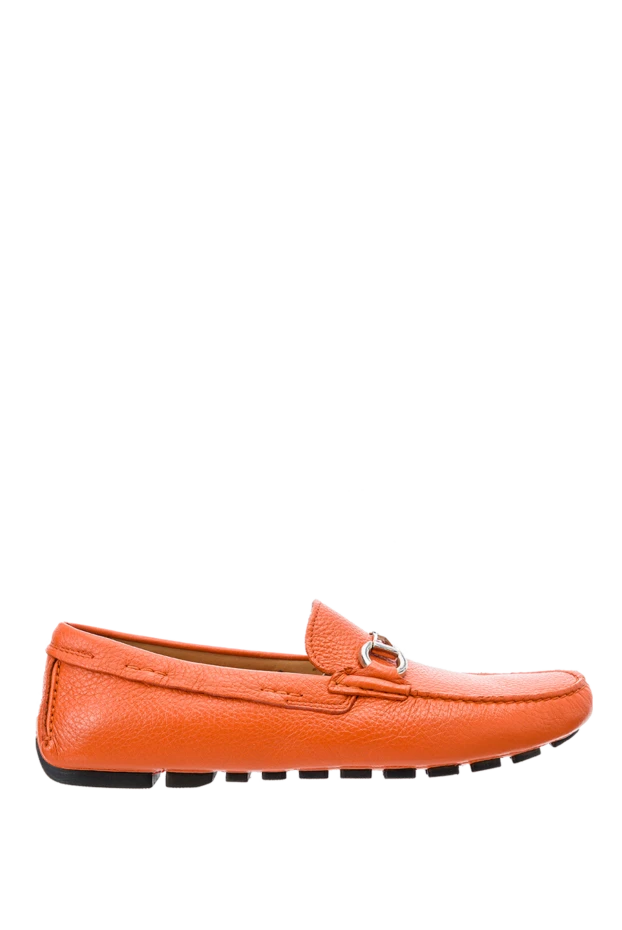 Cesare di Napoli man men's moccasins made of orange leather купить с ценами и фото 152406 - photo 1