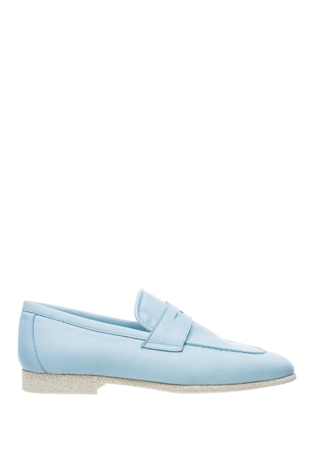 Cesare di Napoli woman blue leather loafers for women купить с ценами и фото 152408 - photo 1