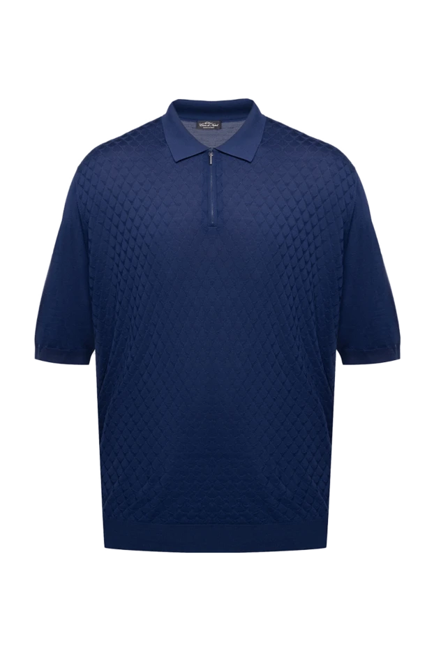 Cesare di Napoli man silk polo blue for men купить с ценами и фото 152437 - photo 1