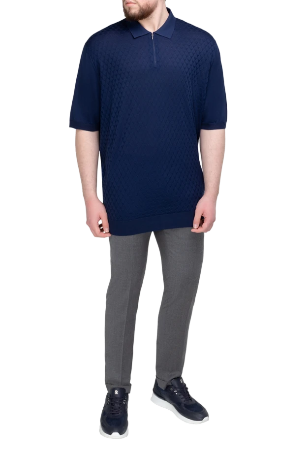 Cesare di Napoli man silk polo blue for men купить с ценами и фото 152437 - photo 2