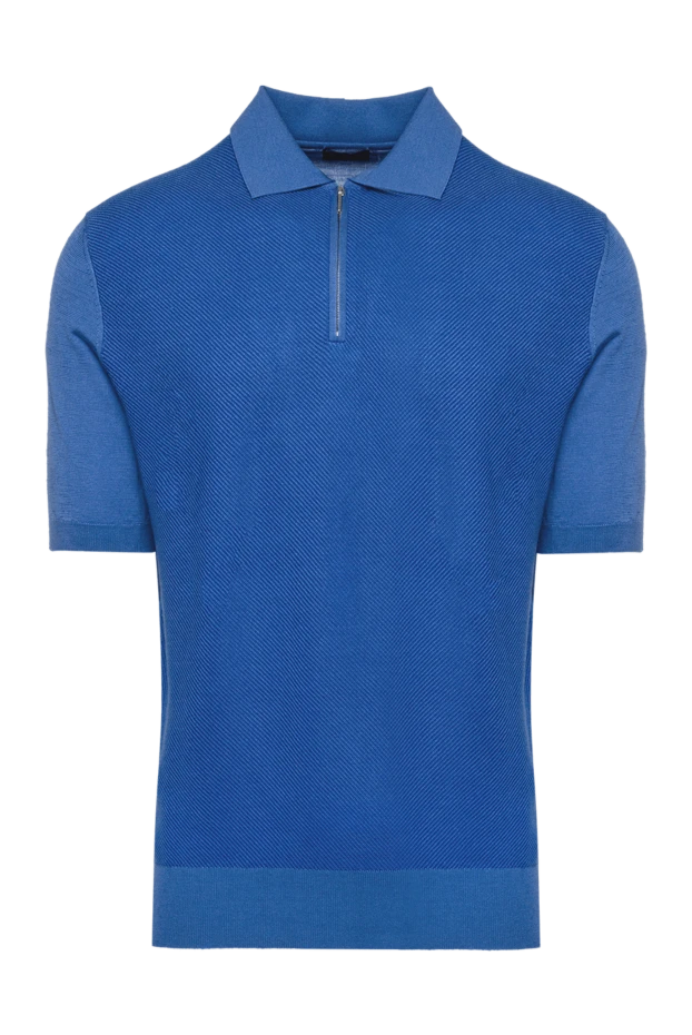 Cesare di Napoli man silk polo blue for men купить с ценами и фото 152439 - photo 1