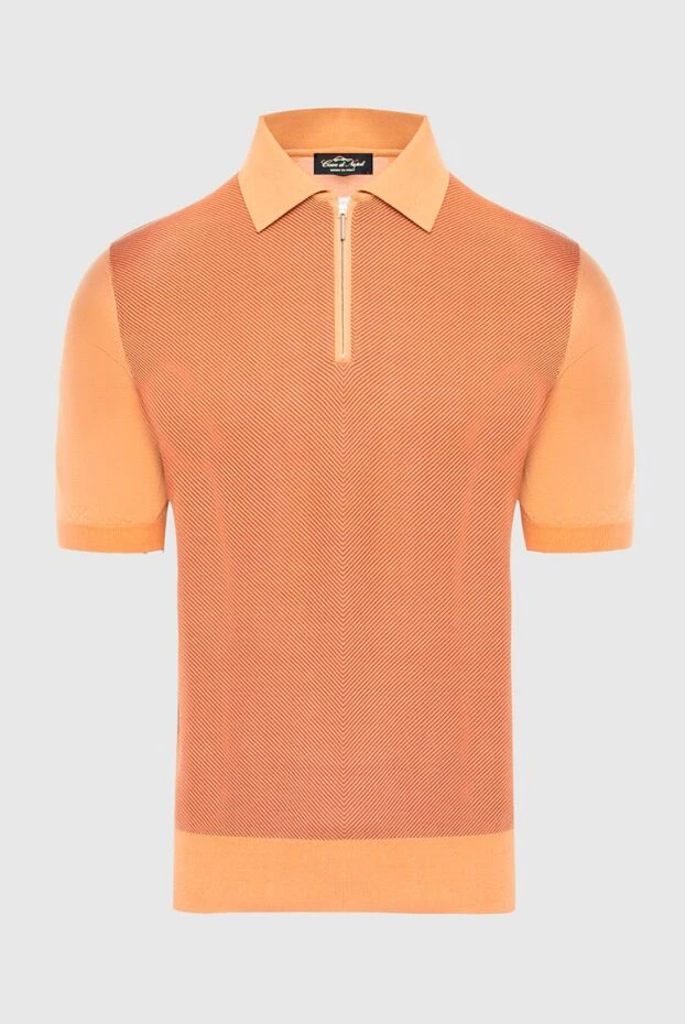 Cesare di Napoli man silk polo orange for men купить с ценами и фото 152443 - photo 1