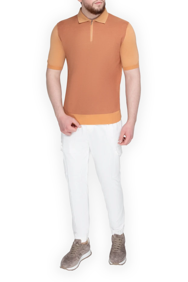 Cesare di Napoli man silk polo orange for men купить с ценами и фото 152443 - photo 2