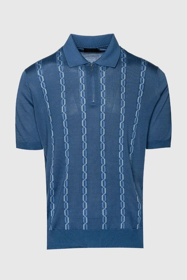 Cesare di Napoli man silk polo blue for men купить с ценами и фото 152448 - photo 1