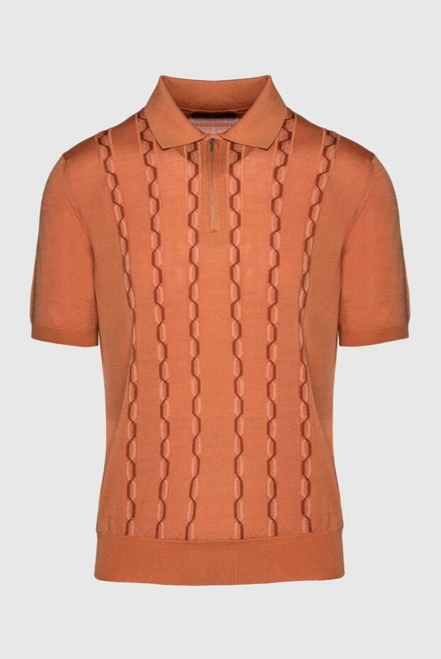 Cesare di Napoli man silk polo orange for men купить с ценами и фото 152449 - photo 1