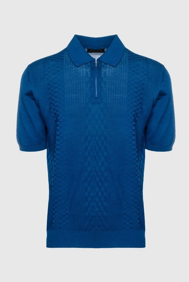 Cesare di Napoli man silk polo blue for men купить с ценами и фото 152454 - photo 1