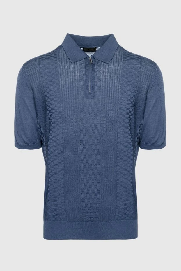 Cesare di Napoli man silk polo blue for men купить с ценами и фото 152455 - photo 1