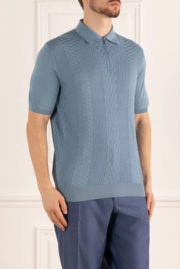 Cesare di Napoli ұсақ тоқылған және тегіс жағасы бар жібек поло
 152459 - фото 3