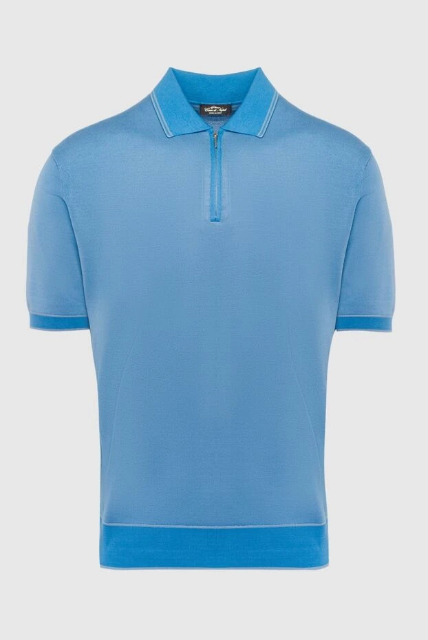 Cesare di Napoli man blue silk polo for men купить с ценами и фото 152465 - photo 1