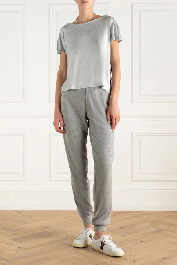 Rocco Ragni woman women's gray viscose and polyamide trousers купить с ценами и фото 152475 - photo 2