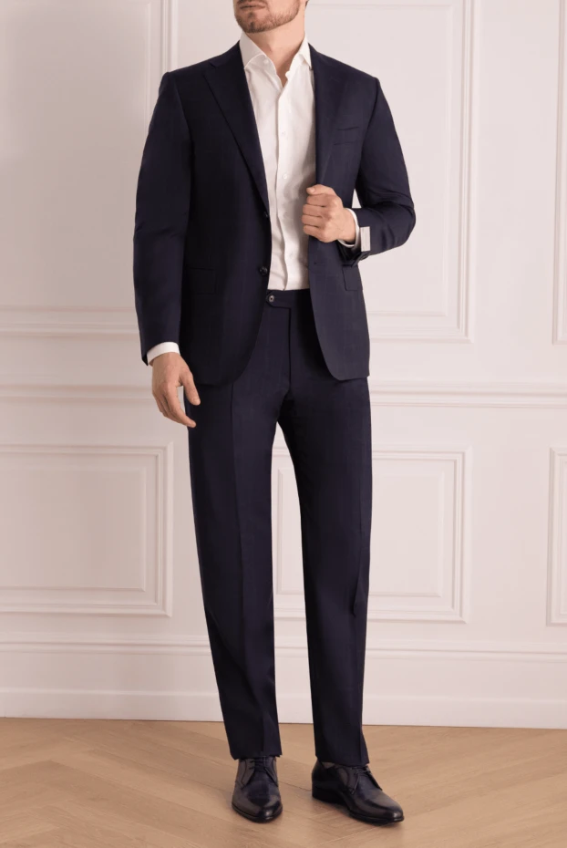 Corneliani man men's suit made of wool, blue купить с ценами и фото 152490 - photo 2