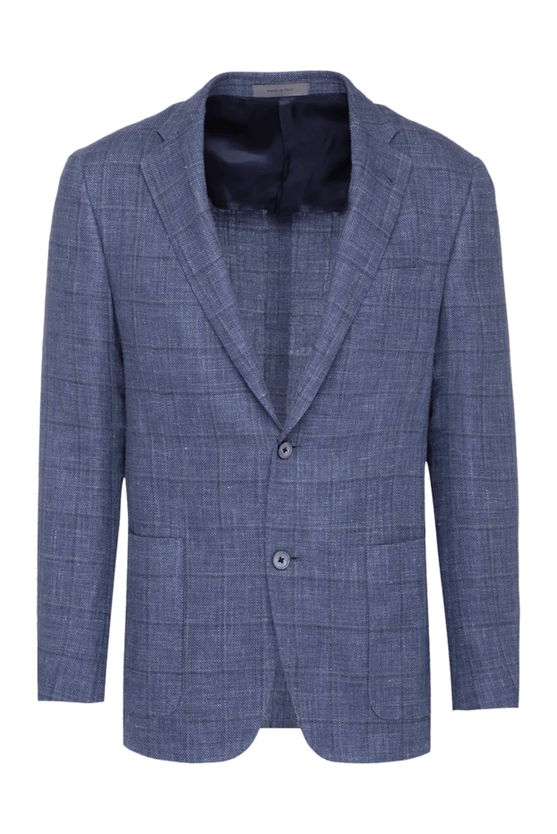 Corneliani man men's blue linen and wool jacket 152493 - photo 1