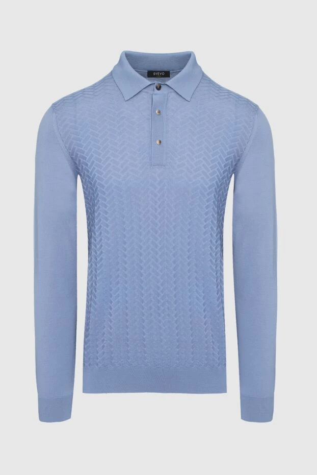 Svevo man blue wool long sleeve polo for men купить с ценами и фото 152525 - photo 1