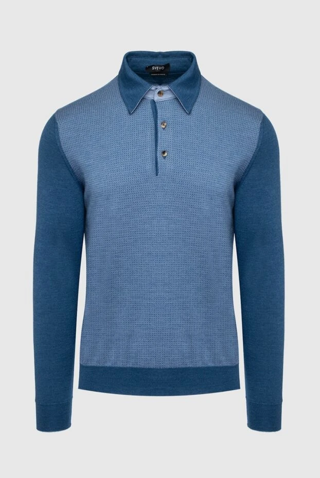 Svevo man long sleeve polo in silk and cashmere blue for men купить с ценами и фото 152533 - photo 1