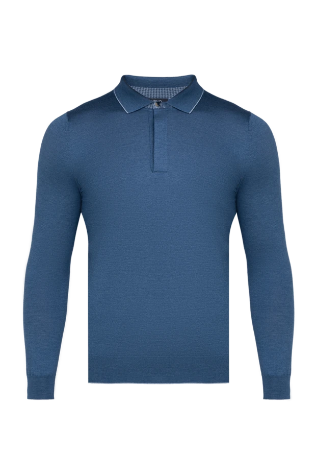 Svevo man long sleeve polo in silk and cashmere blue for men купить с ценами и фото 152534 - photo 1