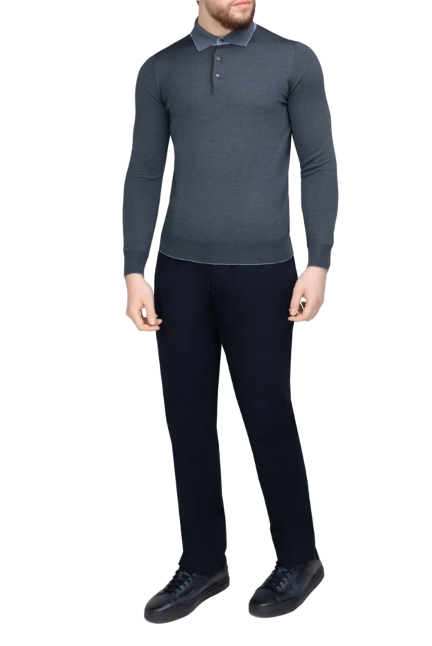 Svevo man long sleeve polo in silk and cashmere gray for men купить с ценами и фото 152536 - photo 2