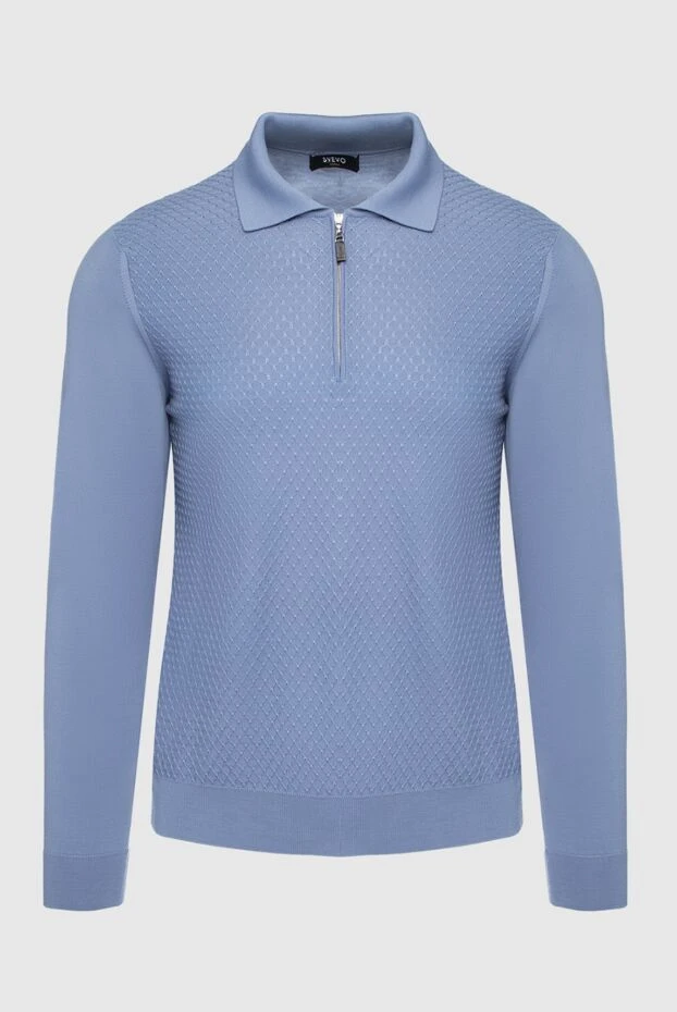 Svevo man blue wool long sleeve polo for men купить с ценами и фото 152542 - photo 1