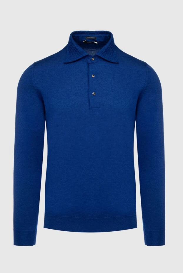 Svevo man long sleeve polo in silk and cashmere blue for men купить с ценами и фото 152552 - photo 1