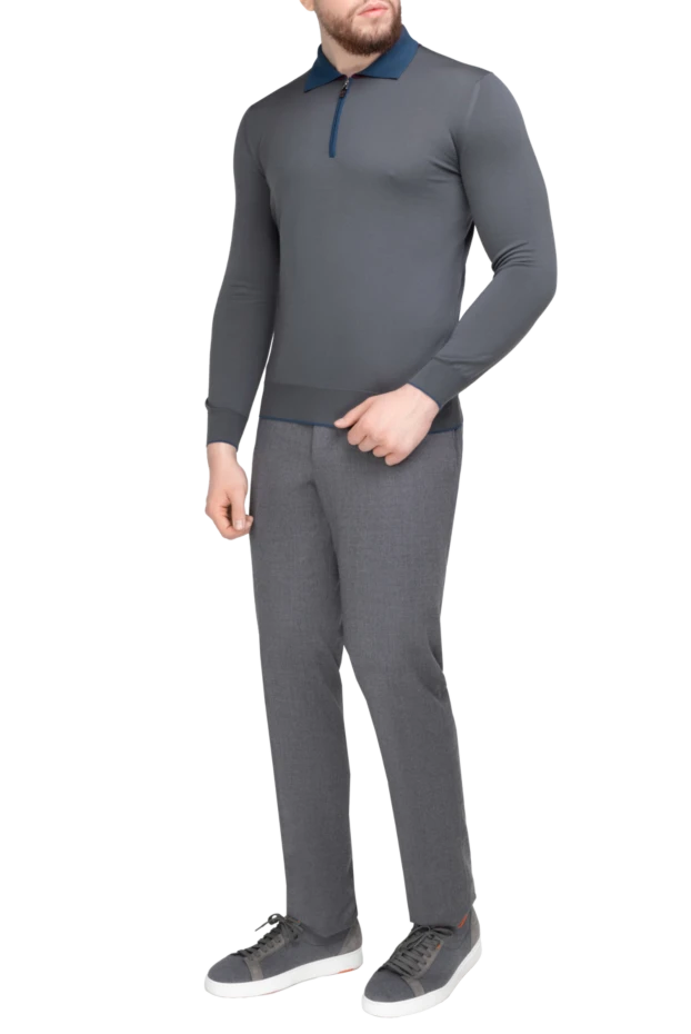 Svevo man wool long sleeve polo gray for men купить с ценами и фото 152553 - photo 2