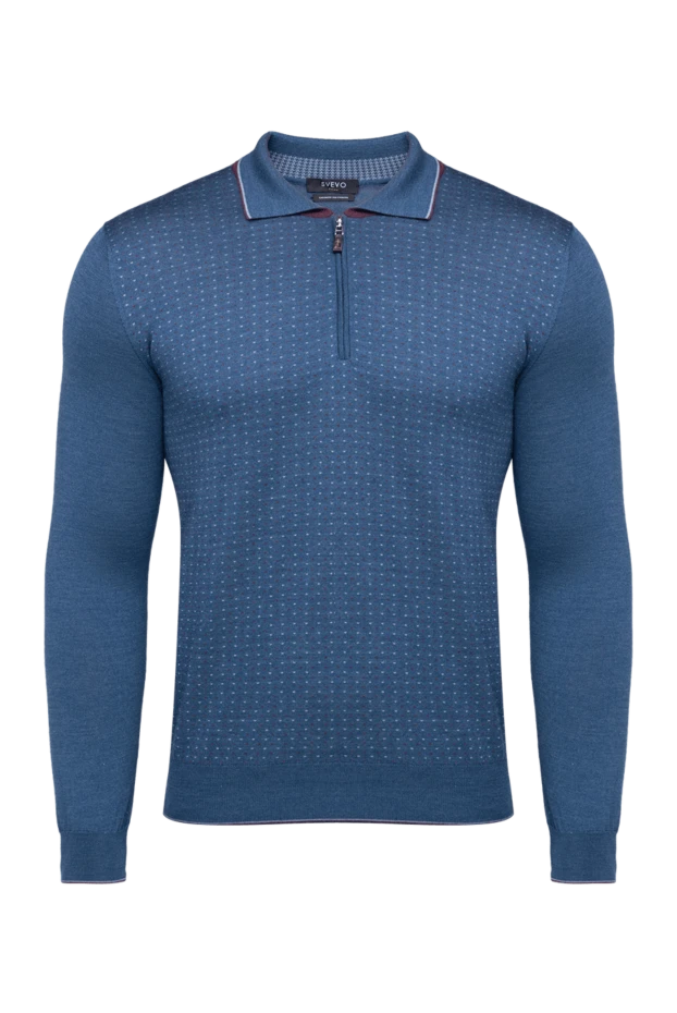 Svevo man long sleeve polo in silk and cashmere blue for men купить с ценами и фото 152568 - photo 1