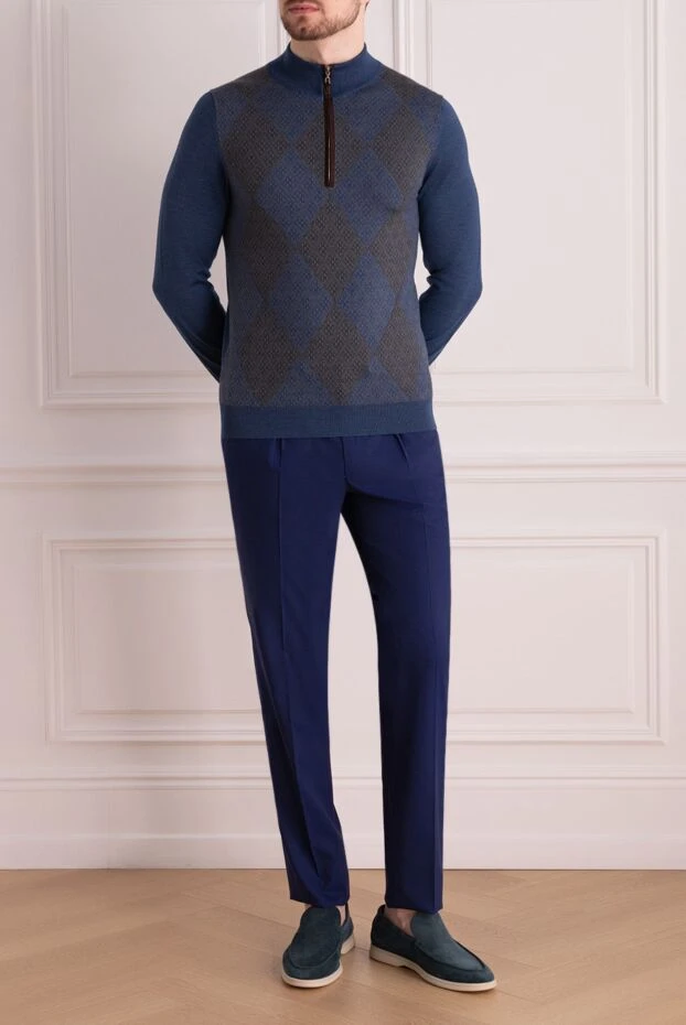 Svevo man troyer made of cashmere and silk blue for men купить с ценами и фото 152570 - photo 2