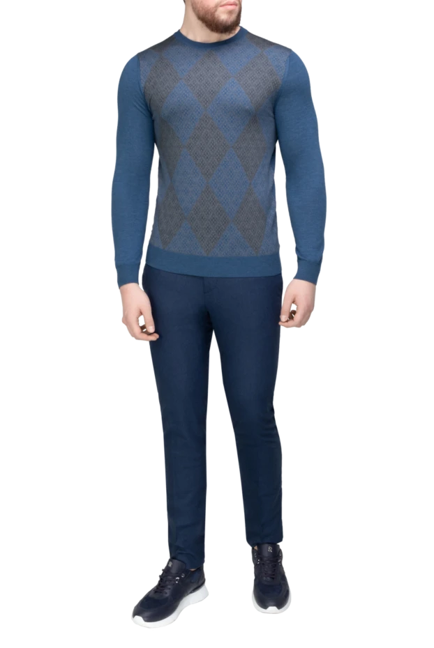 Svevo man cashmere and silk jumper blue for men купить с ценами и фото 152571 - photo 2