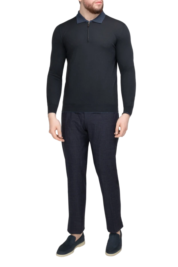 Svevo man long sleeve polo in cashmere, silk and cashmere gray for men купить с ценами и фото 152581 - photo 2