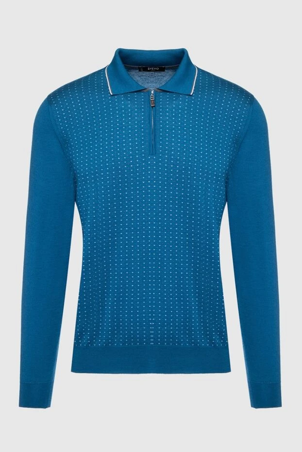 Svevo man long sleeve polo in silk and cashmere blue for men купить с ценами и фото 152583 - photo 1