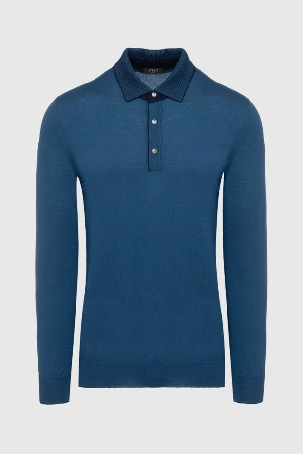 Svevo man long-sleeve polo in cashmere, silk and cashmere blue for men купить с ценами и фото 152624 - photo 1