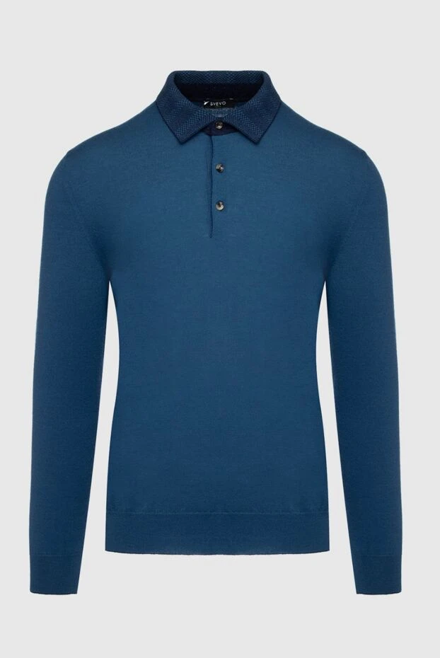 Svevo man long-sleeve polo in cashmere, silk and cashmere blue for men купить с ценами и фото 152625 - photo 1