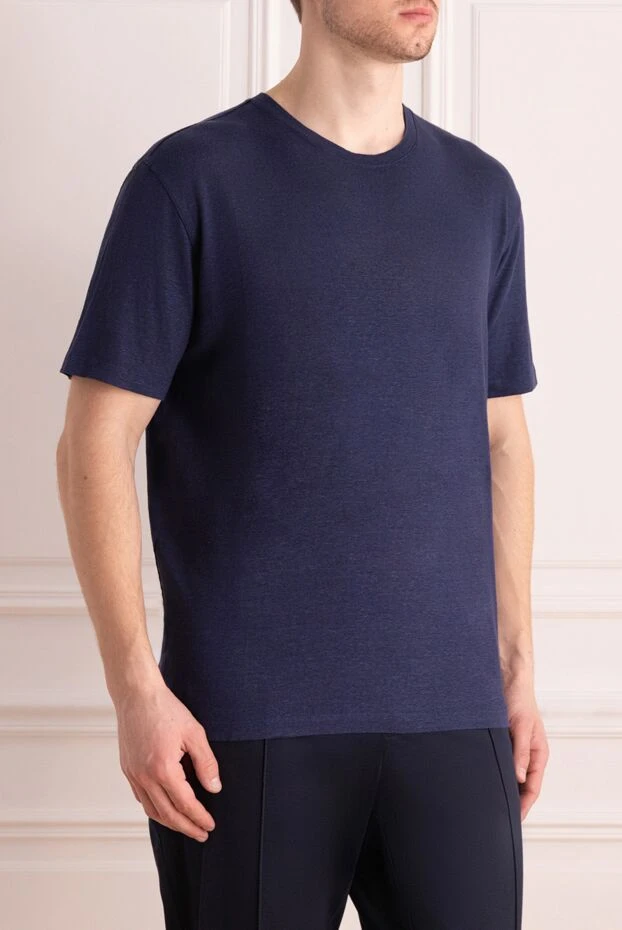 Svevo dark blue t-shirt with a minimalist cut and light texture
 152640 - photo 3