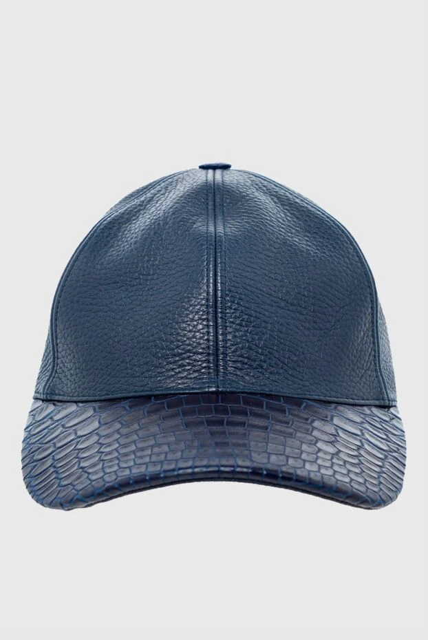 Cesare di Napoli man cap made of crocodile skin and genuine leather blue for men купить с ценами и фото 152662 - photo 1