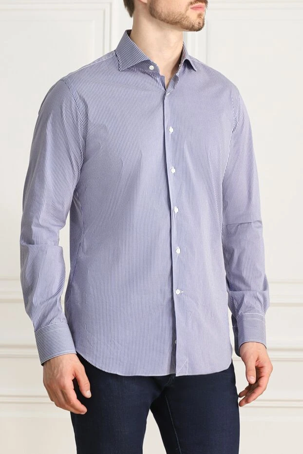Alessandro Gherardi men's business shirt, checkered, cotton, with buttons
 152668 - photo 3