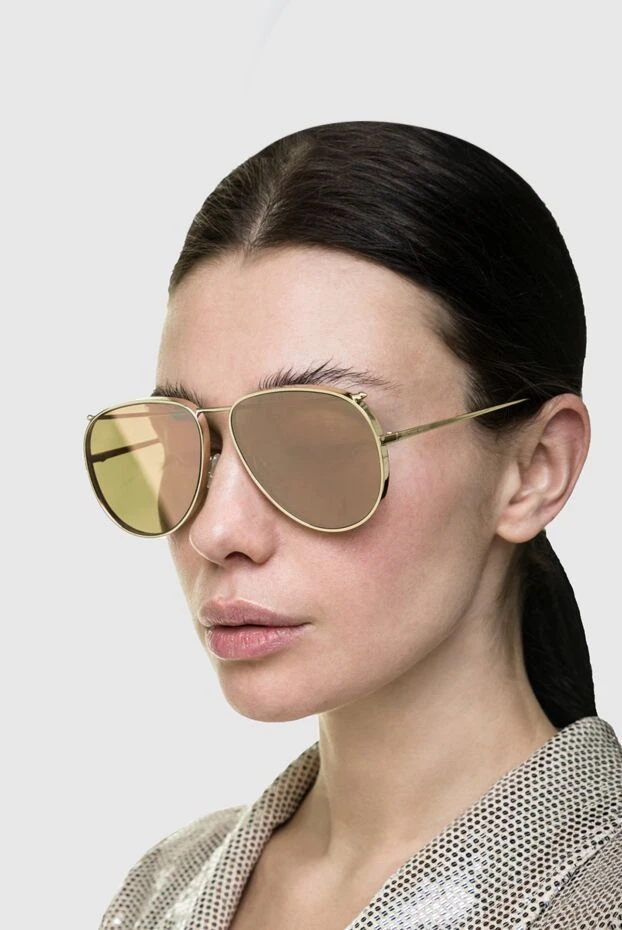 Alexander McQueen woman sunglasses made of metal and plastic, yellow, for women купить с ценами и фото 152693 - photo 2