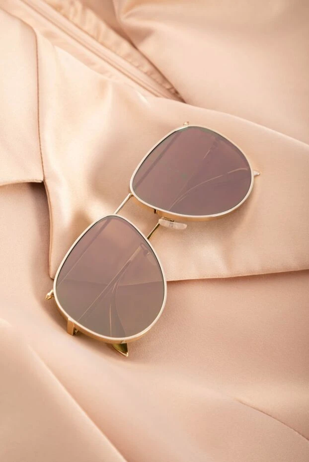 Alexander McQueen women's yellow metal and plastic sunglasses for sun protection 152693 - photo 2